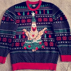 Sponge Bob Square Pants Ugly Christmas Sweater - Patrick Star -Kids XL